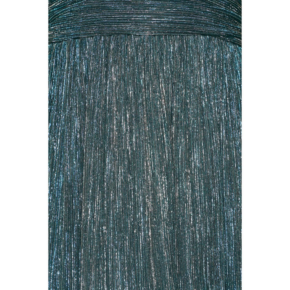 Lulus Ailey Gold and Teal Blue Skater Party Sparkle Cocktail Mini Dress‎ L - Picture 12 of 12